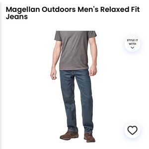 Magellan Outdoors Men's Relaxed Fit Jeans 30x32 dark wash